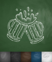 Naklejka premium two mugs of beer icon