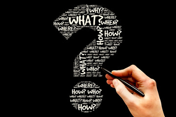 Question mark, Question words concept