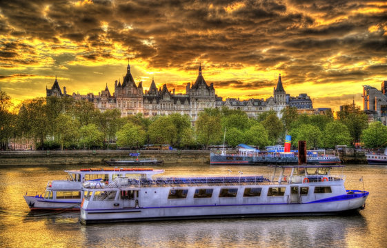 The Royal Horseguards Hotel, a historic building on a bank of th