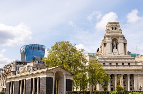 Buildings at Tower Hill in London, England