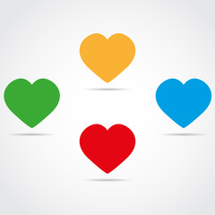 Colored simple icons heart vector