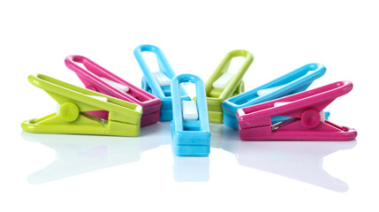 Clothespin  on white background
