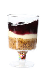 blueberry cheese cup on white