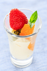 Dessert made by fruits and Tofu