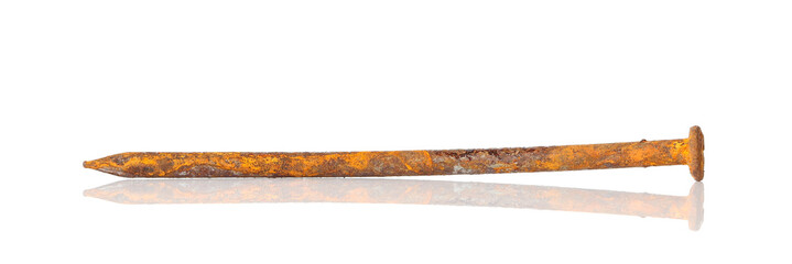 rusty nails isolated on white background