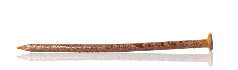 rusty nails isolated on white background