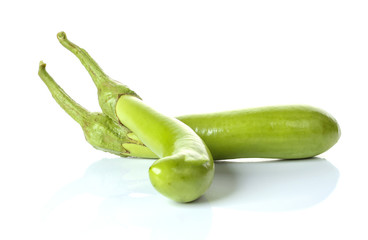 green eggplant on white background