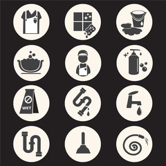 cleaning icon set