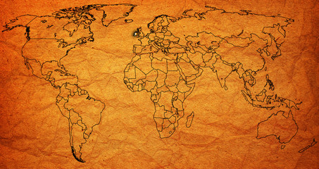 Fototapeta na wymiar ireland territory on world map