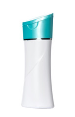 plastic bottles of body care and beauty products