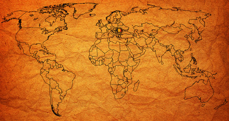 Obraz na płótnie Canvas romania territory on world map