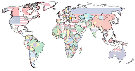 romania territory on world map