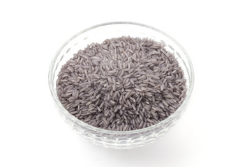 butterfly pea rice isolated on white background