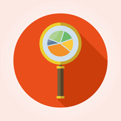Business Analysis symbol with magnifying glass icon