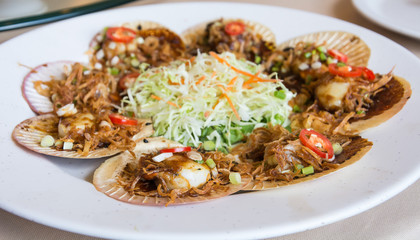 grilled scallops in their shell