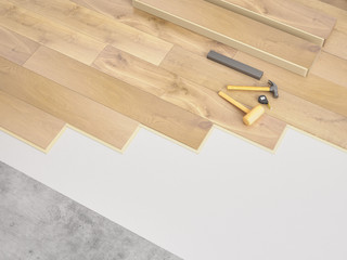 parkett, laminat verlegung