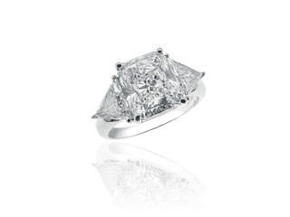 Magnificent Diamonds Solitaire Jewelry Ring on white background