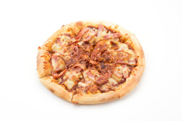 hawaiian pizza isolated on white background