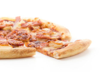 hawaiian pizza isolated on white background