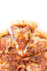hawaiian pizza isolated on white background