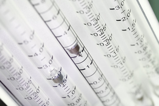 Scale rotameter closeup medical equipment