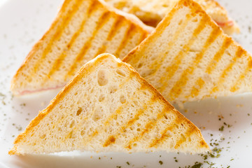 Toasted bread slices