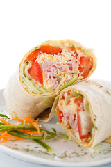 Vegetable and meat wrap
