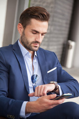 Business man in a cafe