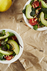 Bowls of fresh salad