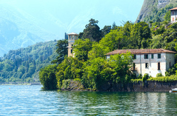 Fototapeta na wymiar Lake Como (Italy) shore view.
