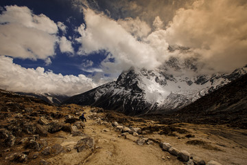Landscape with mountains in Nepal
