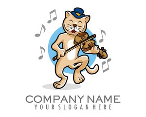 cat playing the violin