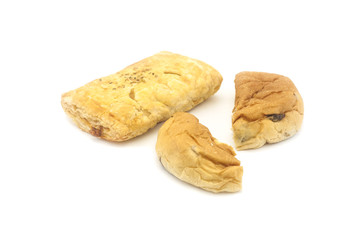 Bread Cut In Half On White Background