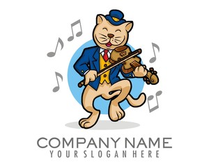 cat playing the violin
