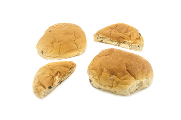 Bread Cut In Half On White Background