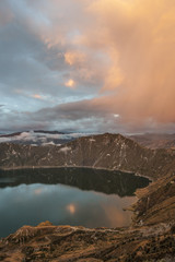 Quilotoa caldera and lake (lagoon), Andes, Ecuador
