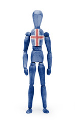 Wood figure mannequin with flag bodypaint - Iceland