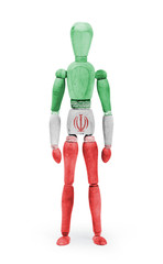 Wood figure mannequin with flag bodypaint - Iran