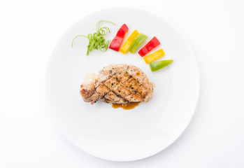 Pork steak with spicy pepper