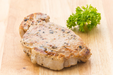 Pork steak with spicy pepper