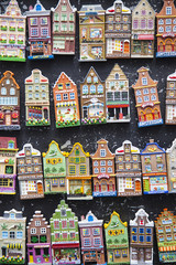 miniature canal houses in Amsterdam souvenir shop