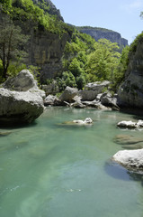 Fototapeta na wymiar Gorges du Verdon, fond des gorges