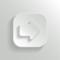 Arrow icon - vector white app button