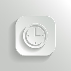 Clock icon - vector white app button