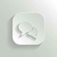Speech icon - vector white app button