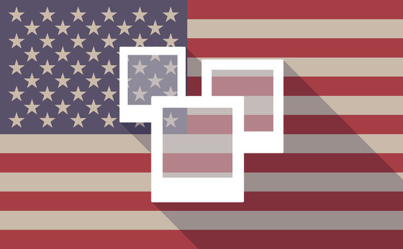 USA flag icon with a photo bunch