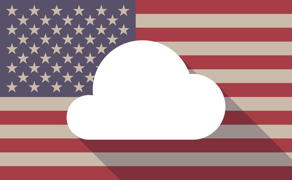 USA flag icon with a cloud