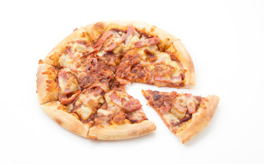 hawaiian pizza isolated on white background