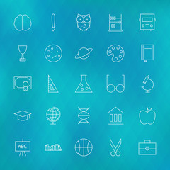 Summer Travel Line Icons Set