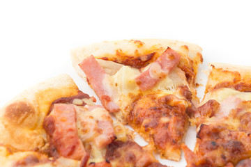 hawaiian pizza isolated on white background